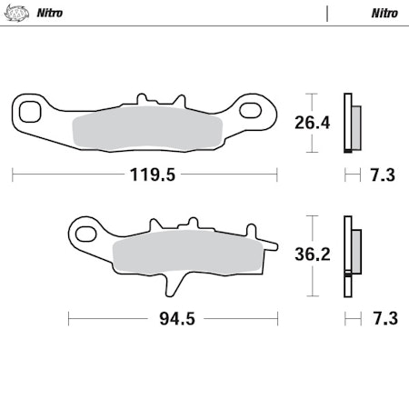 Moto-Master 939-21 bromsbelägg FRAM Kawasaki KX85 2001-