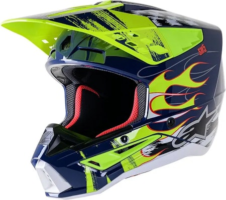 Alpinestars SM5 Rash Gloss Fluo Yellow/blue hjälm