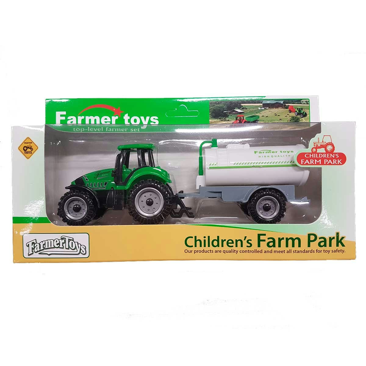 Traktor med släp för lek 20cm - barn över 3år