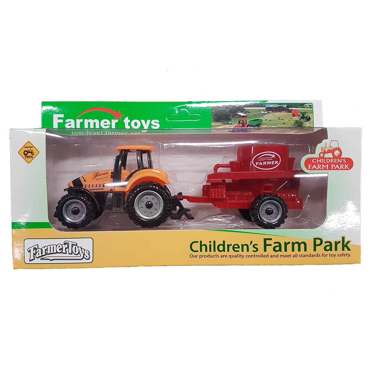 Traktor med släp för lek 20cm - barn över 3år