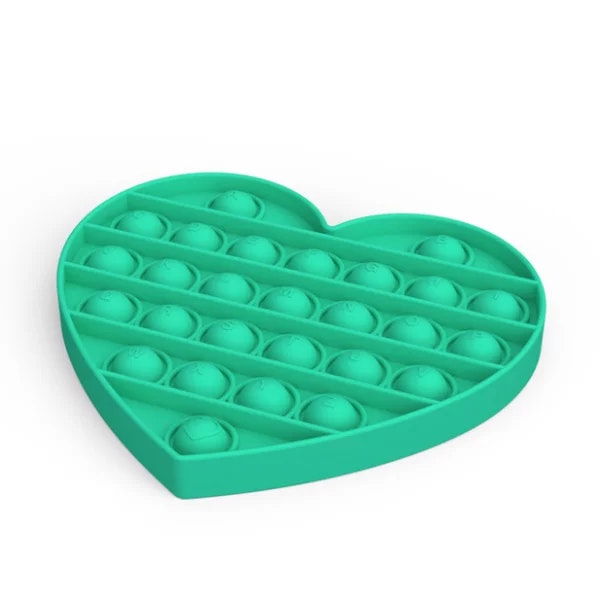 Pop It Fidget Toy modell hjärta, färg ljusgrön.