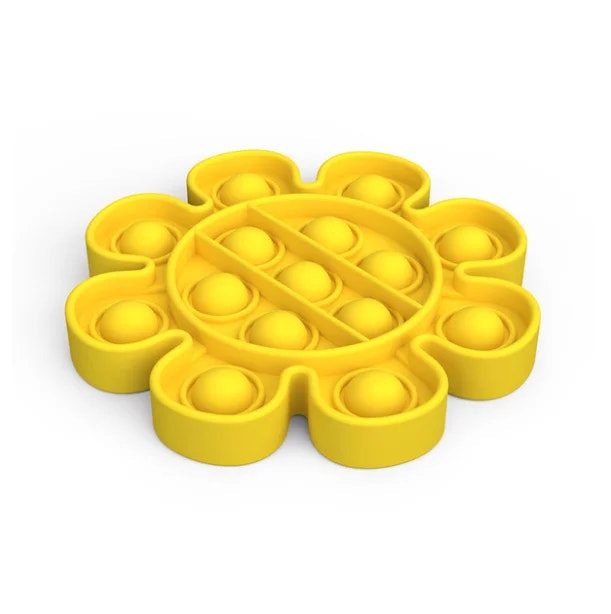 Pop It Fidget Toy modell blomma, färg gul.