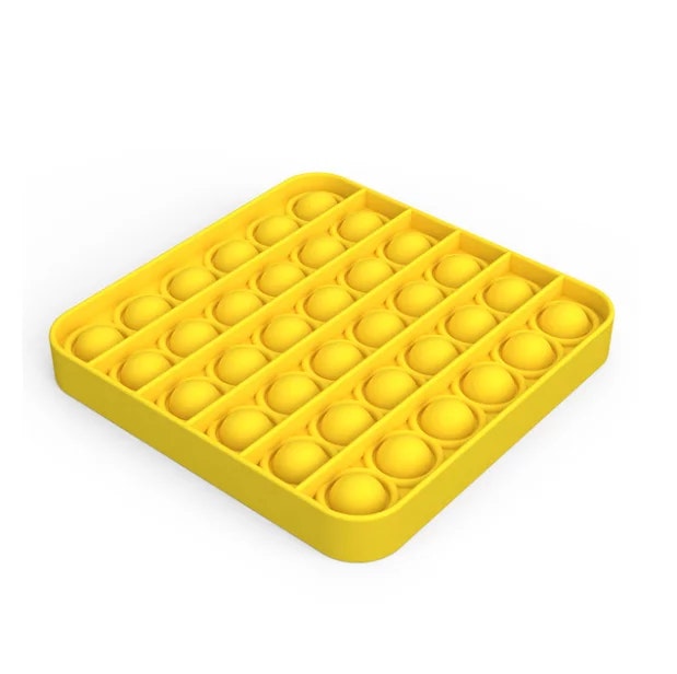 Pop It Fidget Toy modell fyrkant, färg gul