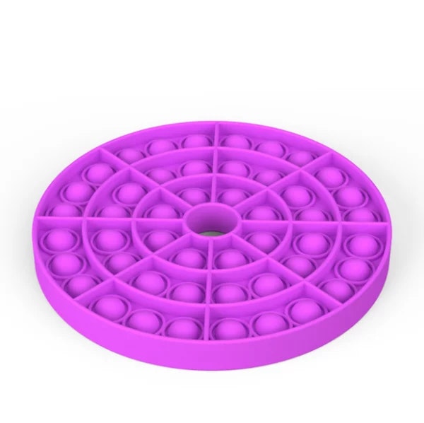 Pop It Fidget Toy modell rund/cirkel, färg lila.