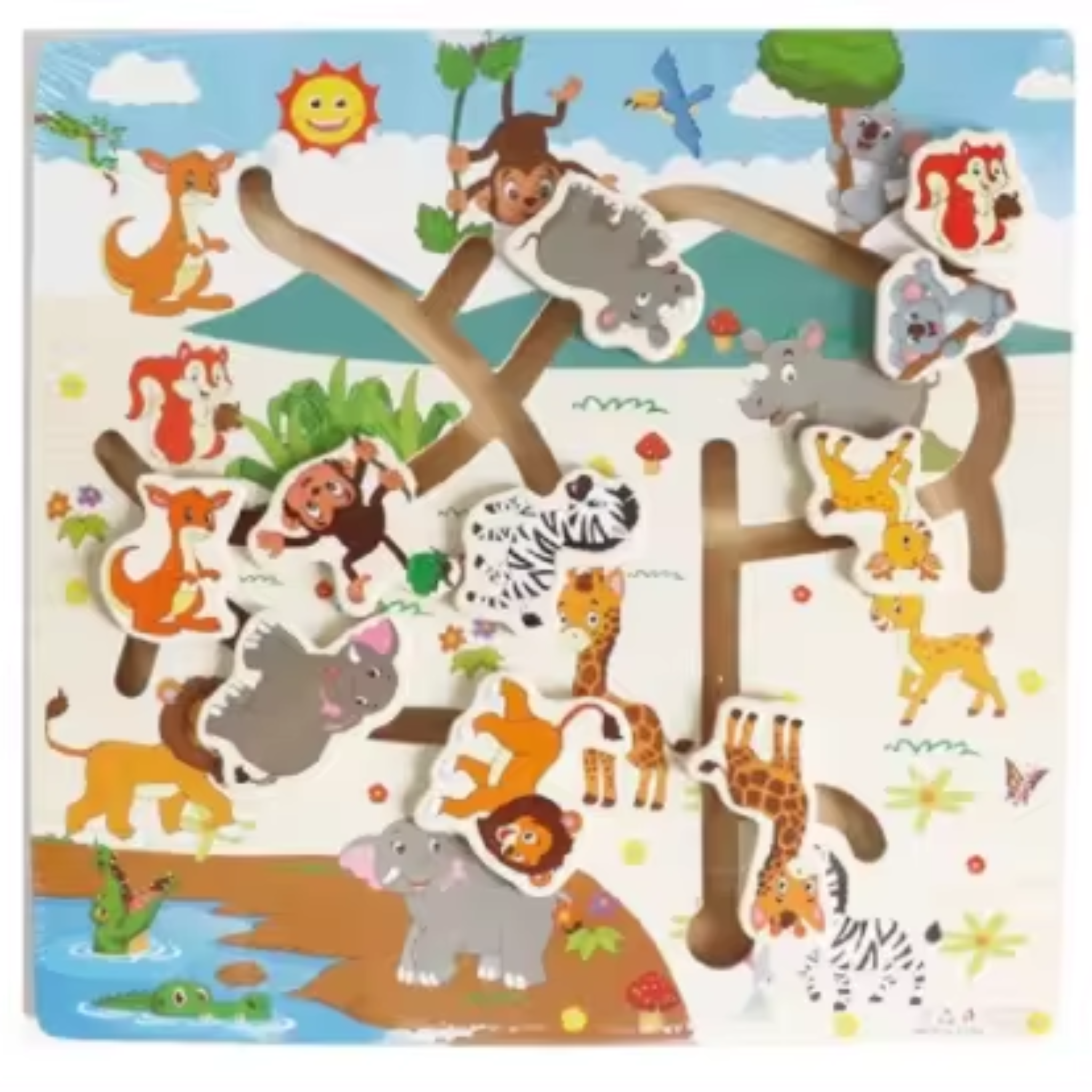 Montessori pussel i trä med djur eller fordon från Coolasteprylarna.se