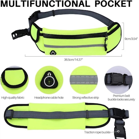 Handsfree hundkoppel, midjeväska för aktiva promenader