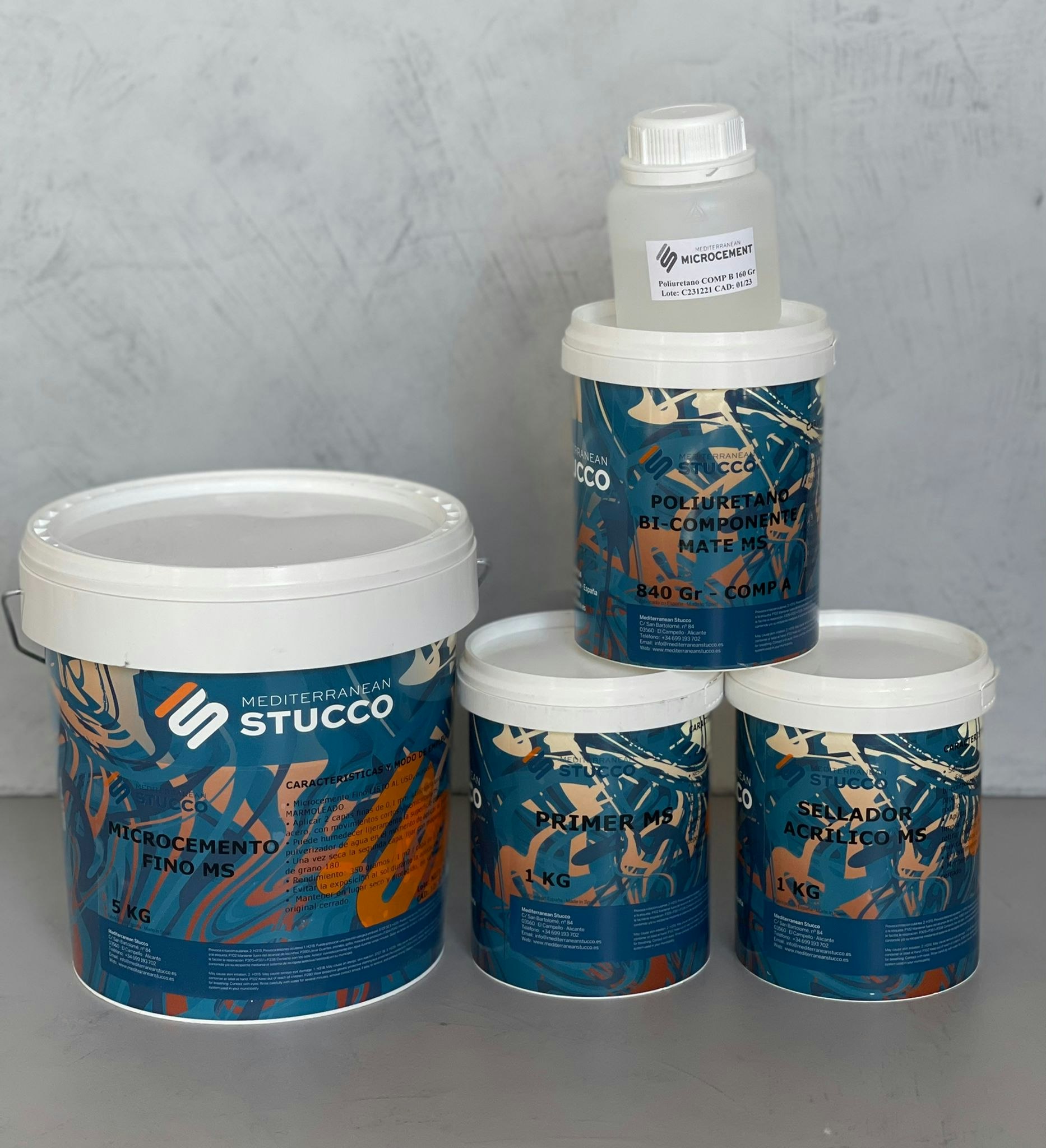 Microcement kit 5 Kvm för släta väggar