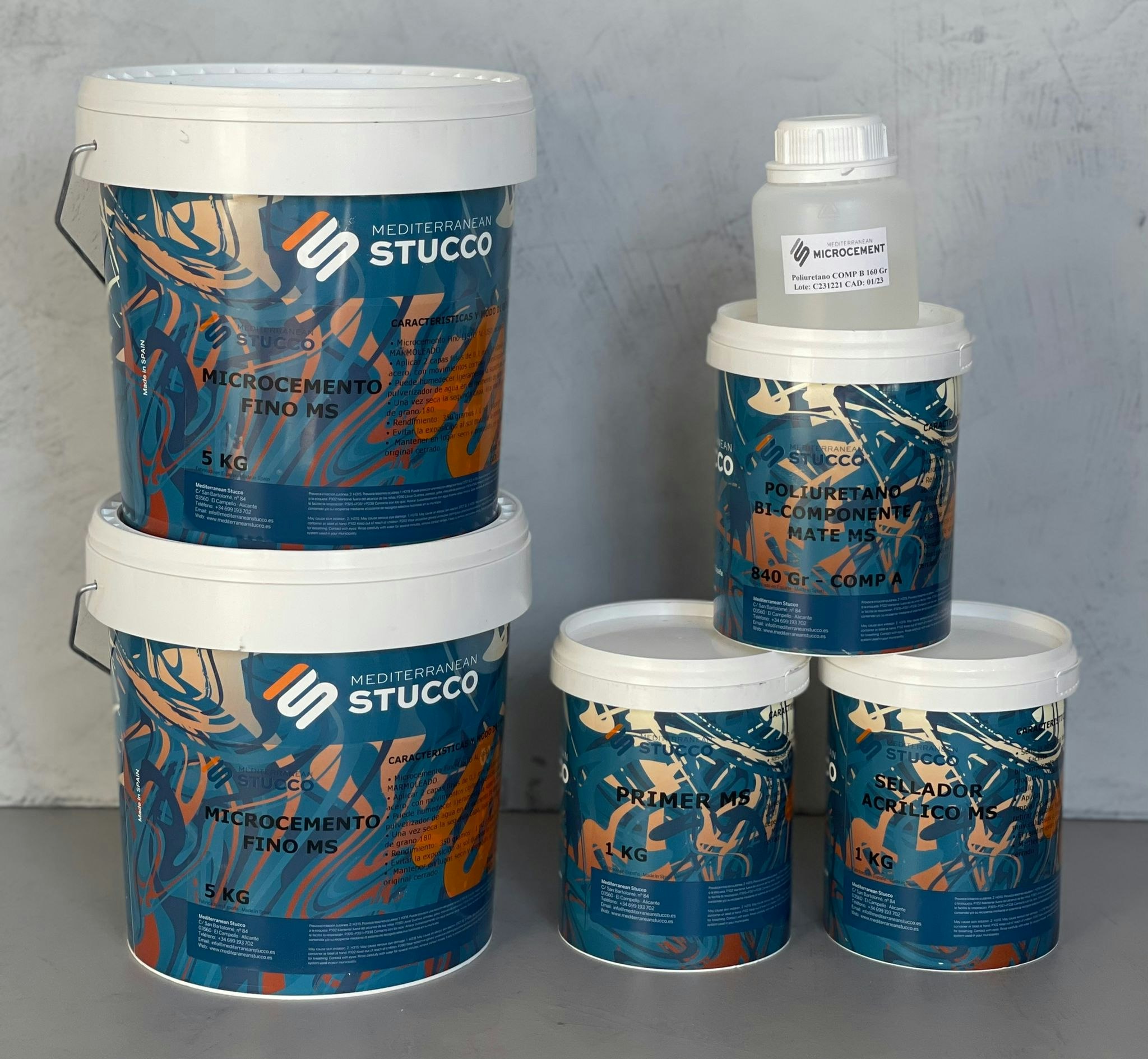 Microcement kit 10 Kvm för släta väggar