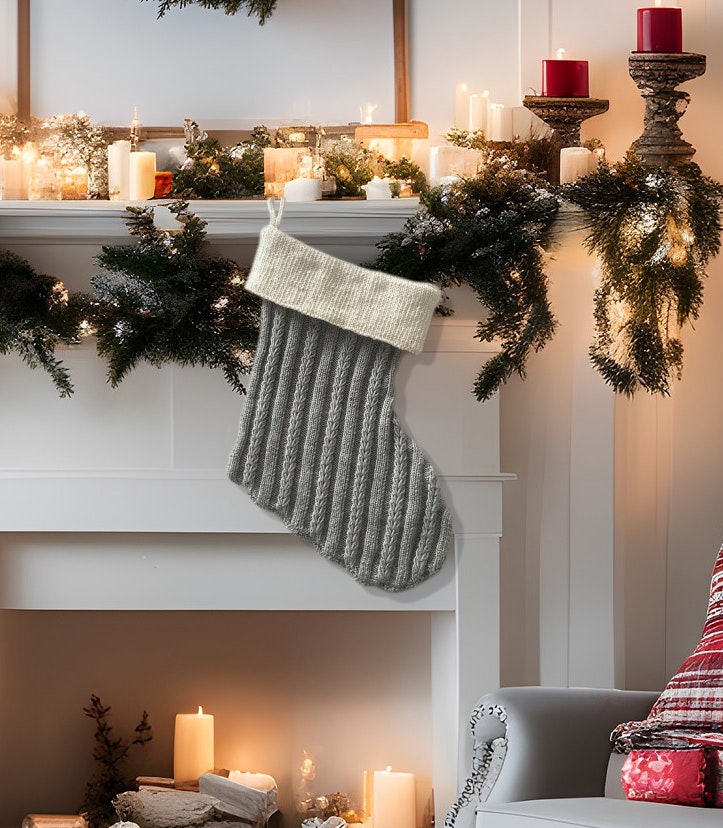 Stickad julstrumpa