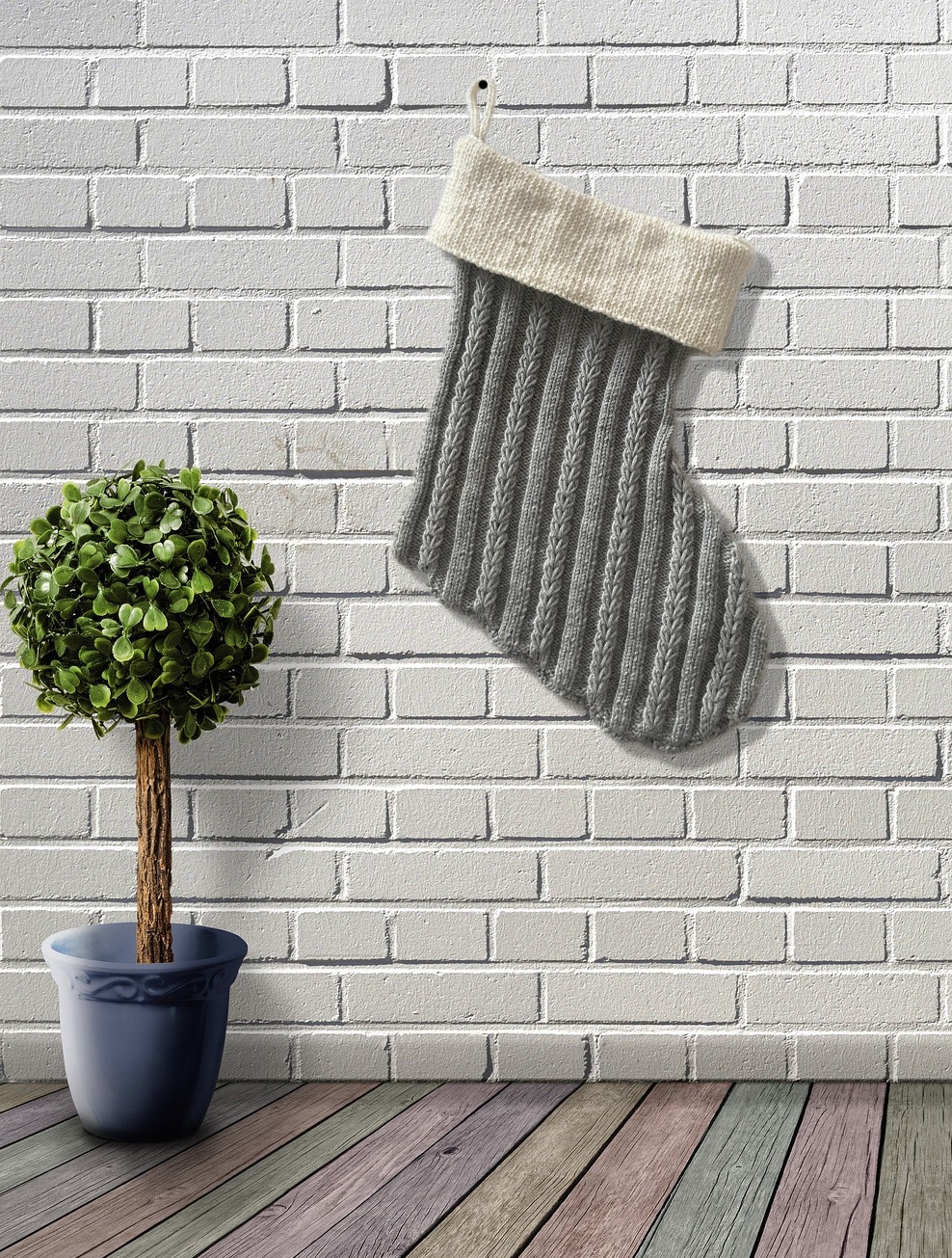 Stickad julstrumpa