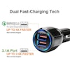 Universal Billaddare Med 2 USB-portar - Quick Charge 3.0 Svart