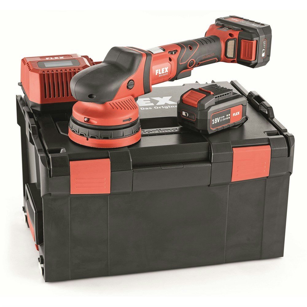 Batteridriven Flex Polermaskin XCE 8 125 18.0V komplett kit