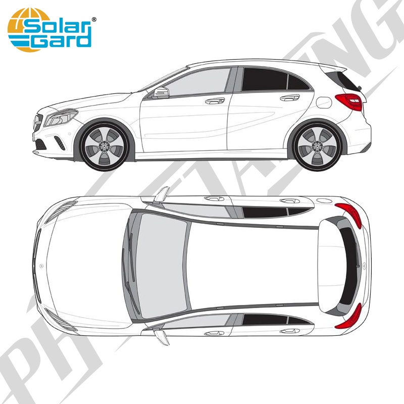 Färdigskuren solfilm - Mercedes-Benz A-Klass - 2012-2018