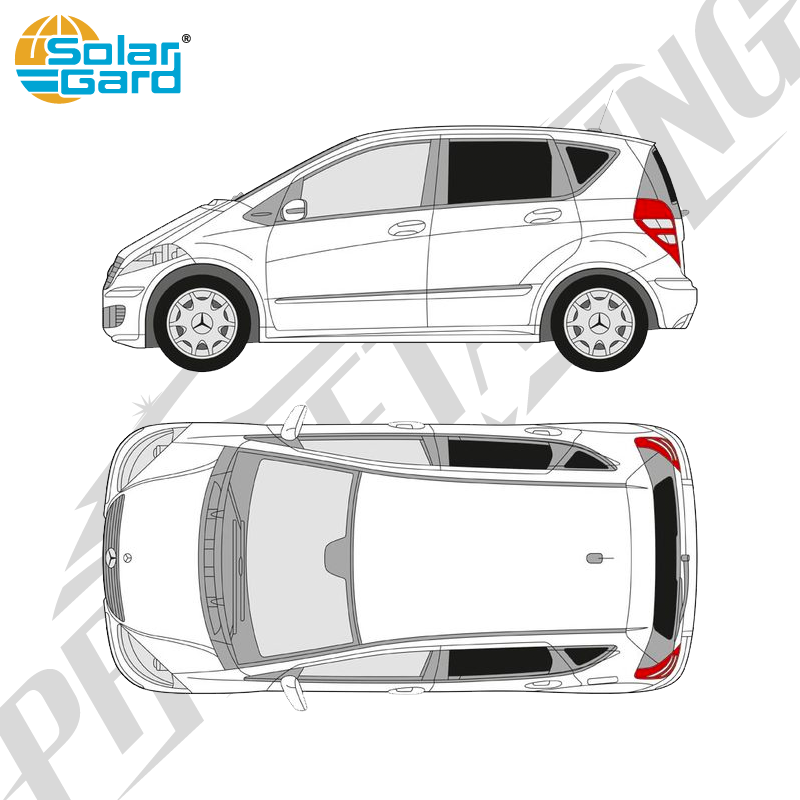 Färdigskuren solfilm - Mercedes-Benz A-Klass - 2004-2012