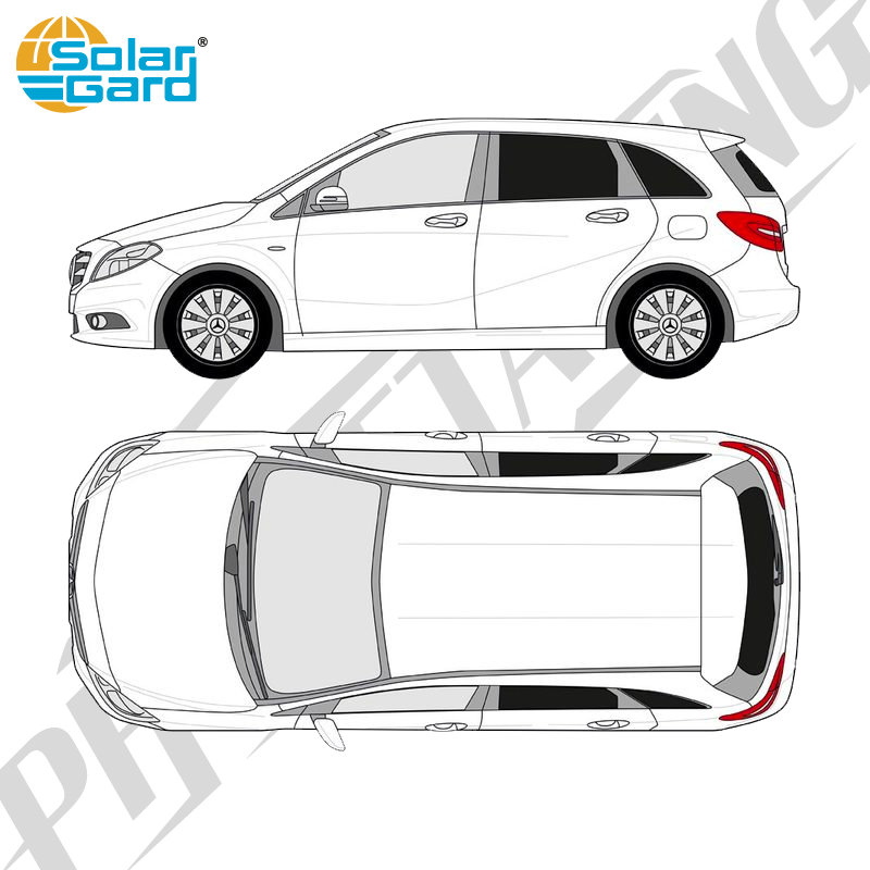 Färdigskuren solfilm - Mercedes-Benz B-Klass - 2011-2018