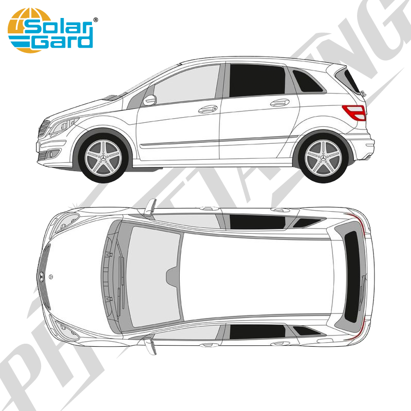 Färdigskuren solfilm - Mercedes-Benz B-Klass - 2005-2011