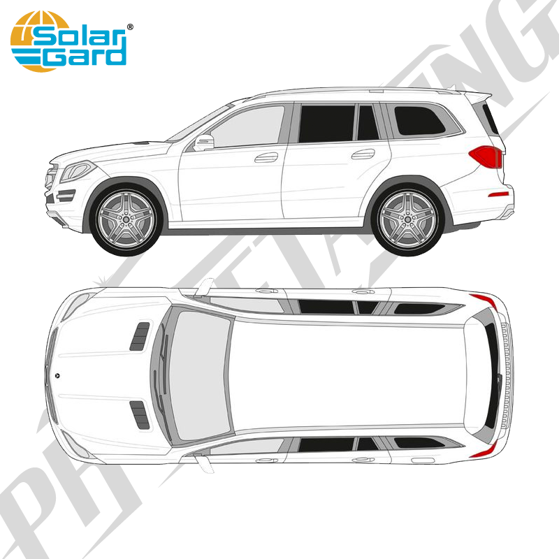 Färdigskuren solfilm - Mercedes-Benz GL - 2012-2016