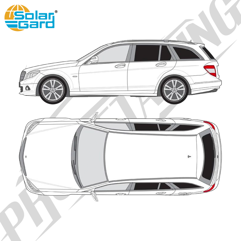 Färdigskuren solfilm - Mercedes-Benz C-Klass Kombi - 2007-2014
