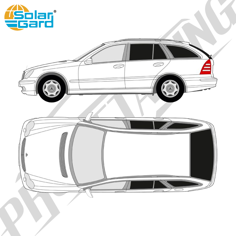 Färdigskuren solfilm - Mercedes-Benz C-Klass Kombi - 2001-2007