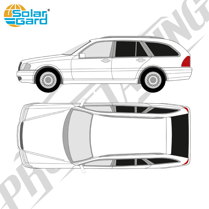 Färdigskuren solfilm - Mercedes-Benz C-Klass Kombi - 1993-2001