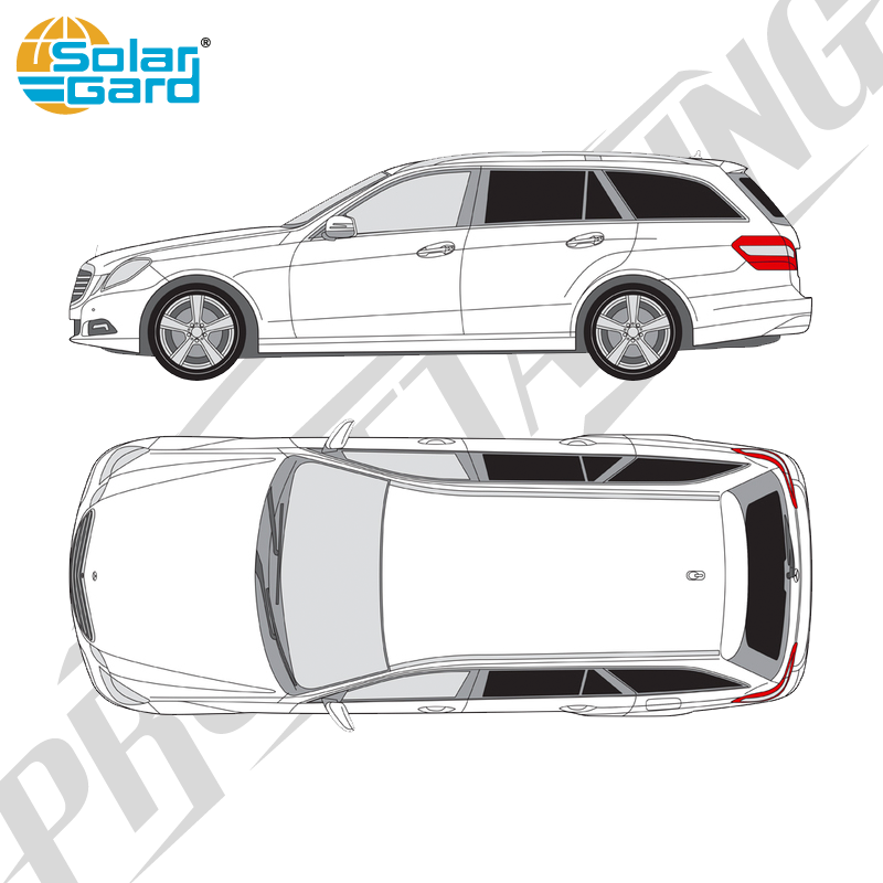 Färdigskuren solfilm - Mercedes-Benz E-Klass Kombi - 2009-2016