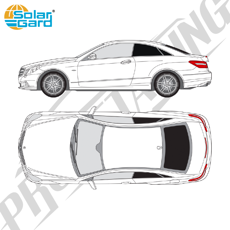Färdigskuren solfilm - Mercedes-Benz E-Klass Coupé - 2009-2017