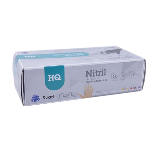 Svart nitrilhandske - engångshandske - 100-pack