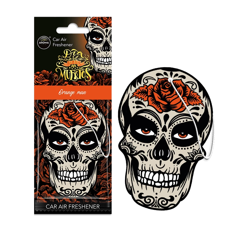 Aroma Car Skull Orange Man - Dia de los Muertos