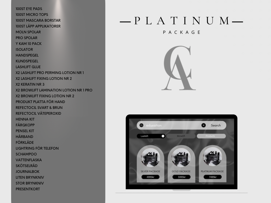 UTBILDNING LASHLIFT OCH BROWLIFT PLATINUM