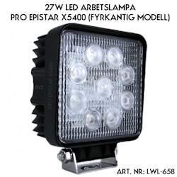 LED arbetsbelysning 9-32v - PRO EPISTAR X5400 - 27W (FYRKANTIG)
