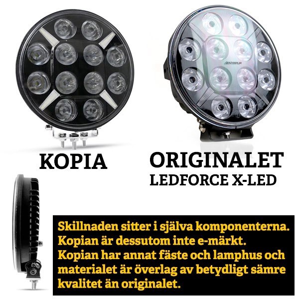 LED extraljus LEDFORCE X-LED 120W - 220mm - 9"