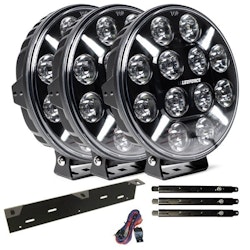 Extraljus paket 3 st LEDFORCE X-LED 120W 3-PACK LED Extraljus inkl. extraljushållare, stag och reläkabelsats - 9-32V