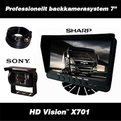 Backkamerasystem HD Vision X701 - (LCD monitor M7 art. nr 60-104 + SONY kamera SN-1 art. nr 60-101+ Kabel)