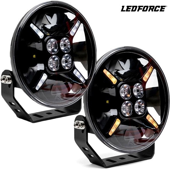 Extraljus paket 3 st LEDFORCE Apex 120W 3-PACK LED Extraljus inkl. extraljushållare, stag och reläkabelsats - 9-32V