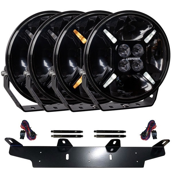 Extraljus paket 4 st LEDFORCE Apex 120W 4-PACK LED Extraljus inkl. extraljushållare, stag och reläkabelsats - 9-32V