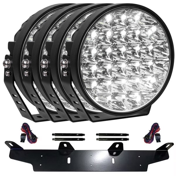 Extraljus paket 4 st Ledforce MegaBeam 160W LED 9" inkl. extraljushållare, stag och reläkabelsats