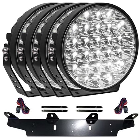 Extraljus paket 4 st Ledforce MegaBeam 160W LED 9" inkl. extraljushållare, stag och reläkabelsats