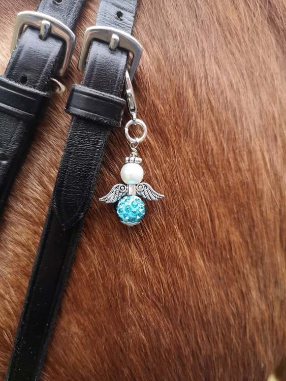 Ängel, turkos med strass