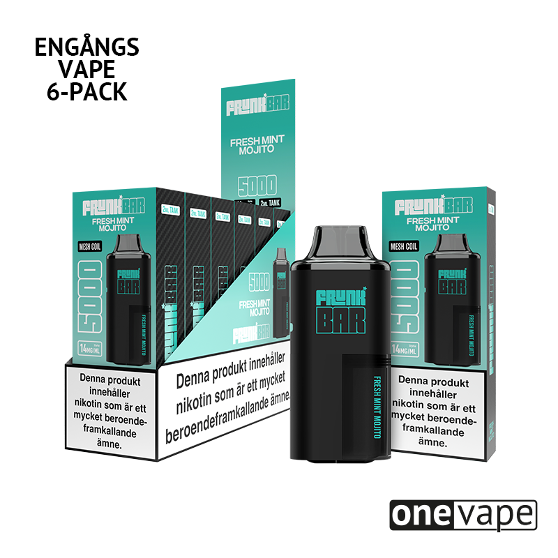 Frunk 5000 Engångs Vape - Fresh Mint Mojito (6-Pack)