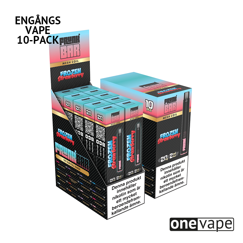 Frunk Bar Mesh Engångs Vape - Frozen Strawberry (10-Pack)