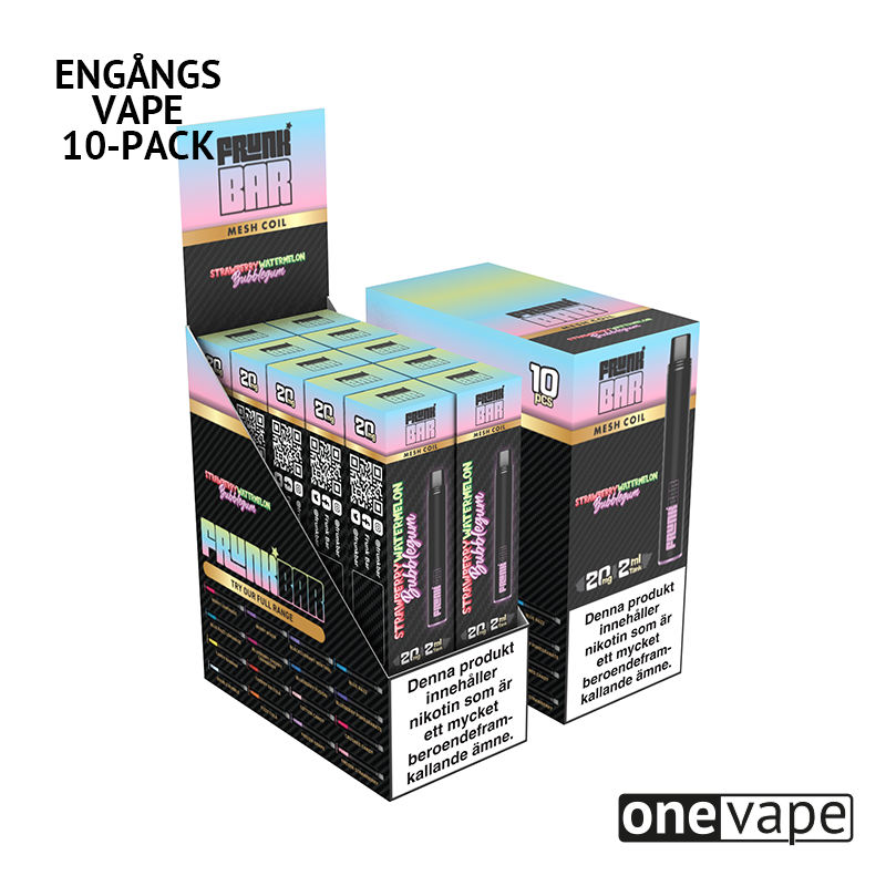 Frunk Bar Mesh Engångs Vape - Strawberry Watermelon Bubblegum (10-Pack)