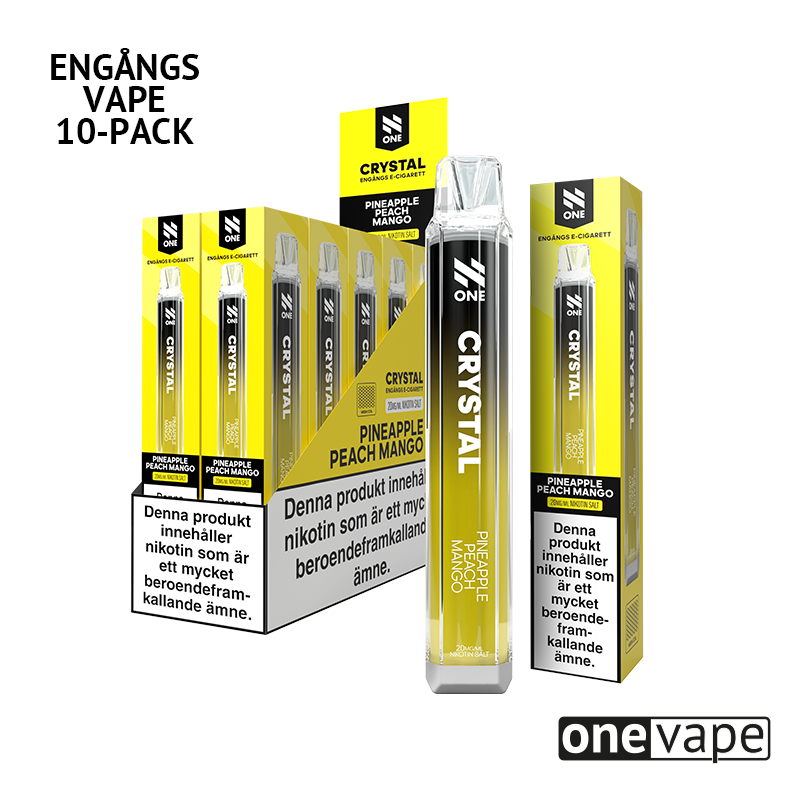 N One Crystal Mesh Engångs Vape - Pineapple Peach Mango (10-Pack)