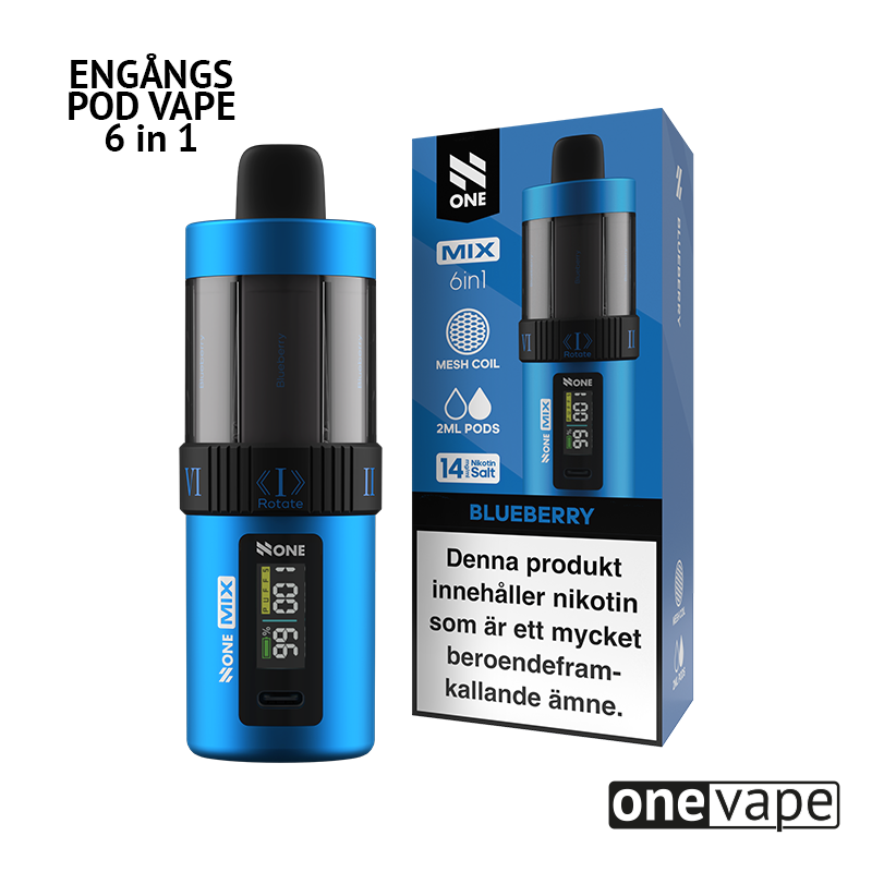 N One 6in1 Mesh Engångs Vape - Blueberry