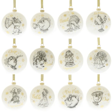 12 pk Beauty and Beast acryl glitterkuler