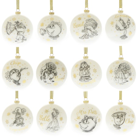 12 pk Beauty and Beast acryl glitterkuler