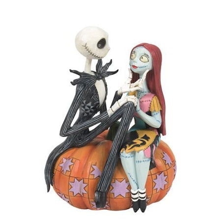 Jack og Sally på gresskar, H16cm