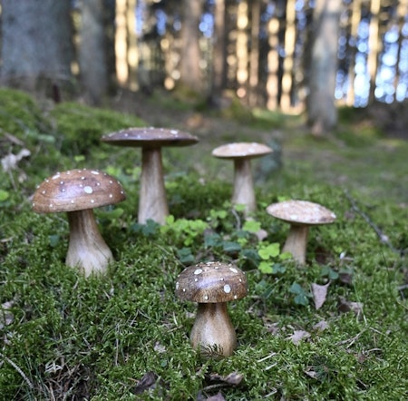 Fluesopp natur H 11cm, i resirkulert tre