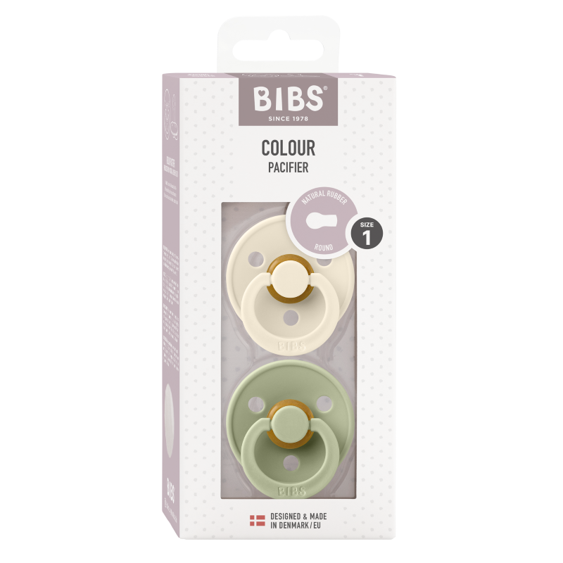 BIBS Colour 0+ Sage Ivory Latex 2 pack