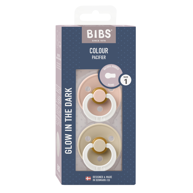 BIBS Colour Blush Vanilla Glow 0+ Latex 2-pack