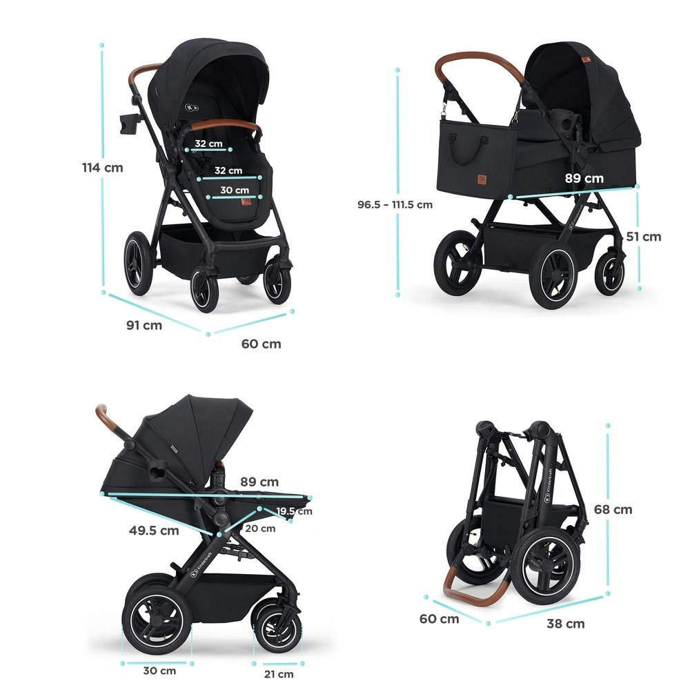 Kinderkraft B-Tour 3 in 1 Barnvagn Dark Grey